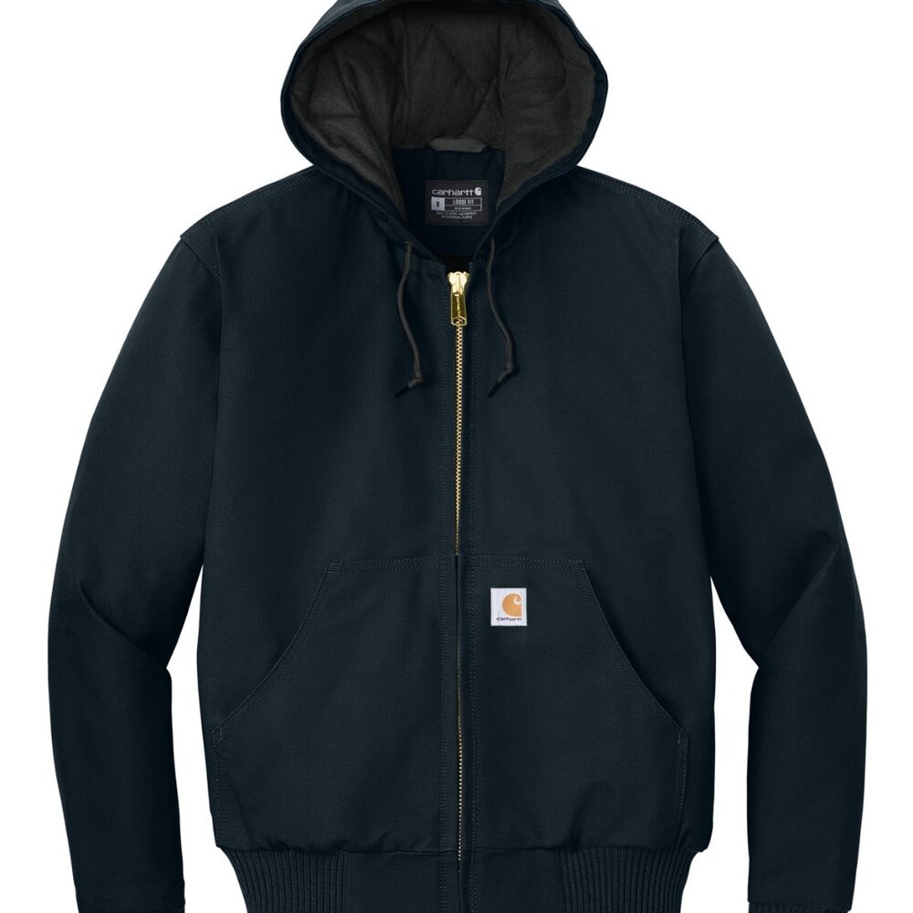 (NWT) Carhartt Mens Quilted-Flannel-Lined Duck Active Jac Navy